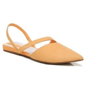 Franco Sarto Women's Canary Melon Orange Suede Leather Point Toe Flats Shoes 5.5